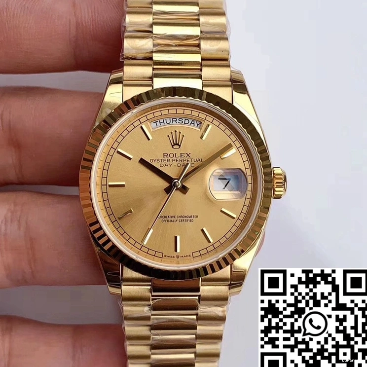 Rolex Yellow Champagne EW M128238-0045 Day-Date Factory Gold Dial 0207